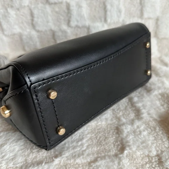 NWT! RARE! 31918 Coach x Selena Gomez Women's Bag Black Leather Grace 20 Satchel - Picture 9 of 11